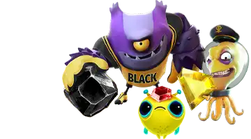 Изображение с яркими маскотами Olimp онлайн-казино, демонстрирующими джекпот-акции, с красочными и выразительными лицами, создавая атмосферу веселья и азарта перед большими выигрышами.